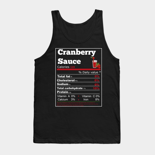 Cranberry Sauce Nutrition Tank Top by Flipodesigner